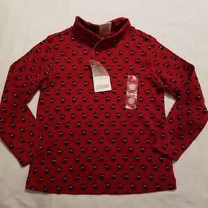Gymboree girls size 2T red turtleneck with cat design, New